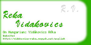 reka vidakovics business card